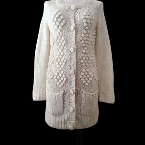 H&M Vintage Cozy & Warm Wool Blend Long Cable Knit Cardigan
